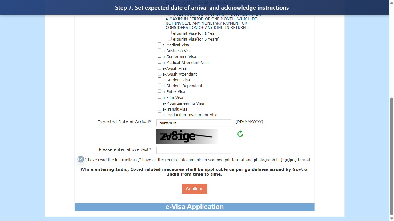 Step 7: Set expected date of arrival and acknowledge instructions