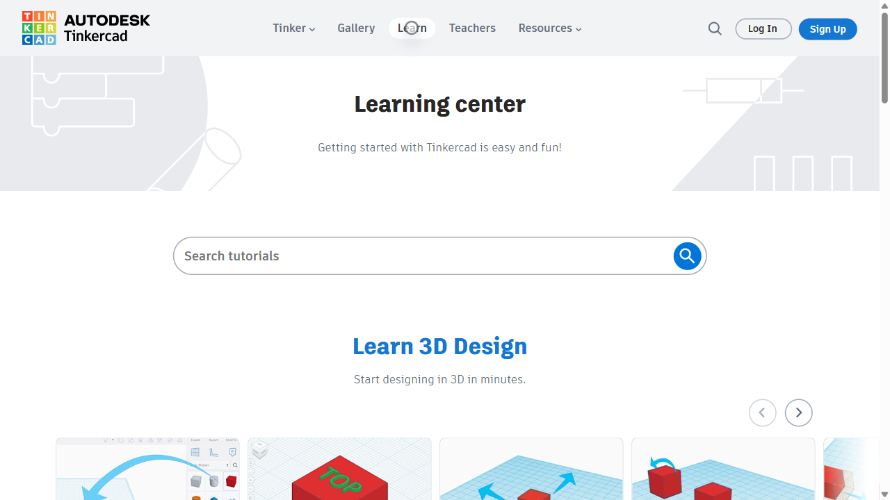 Step 2: Open the Learning Center where beginner tutorials are available without login