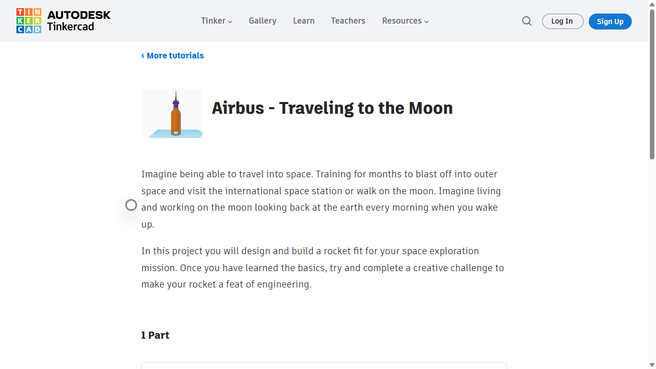 Step 6: Open an Airbus moon lesson to view the guided project details