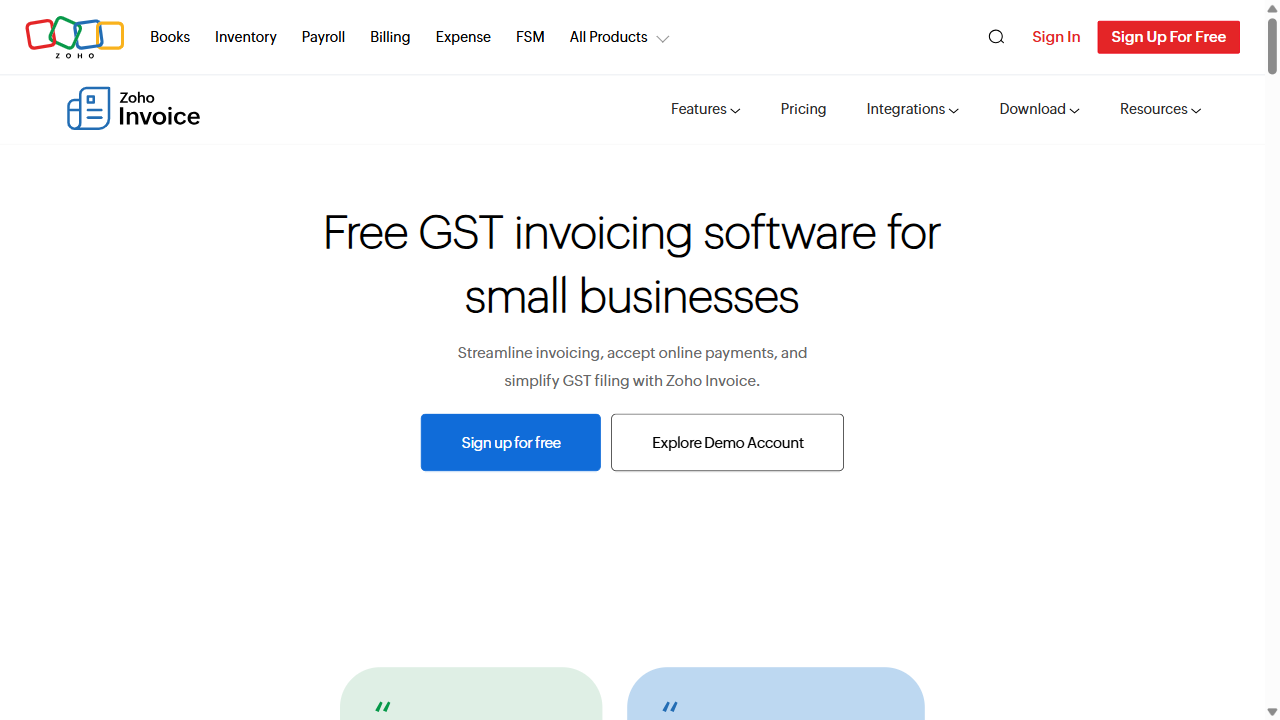Create a GST Invoice on Zoho screenshot preview